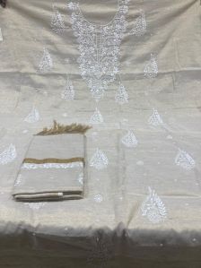 tissue chanderi lucknowi kurta dupatta