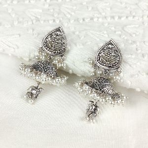 Silver Jhumka Earrings