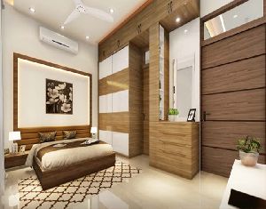 Wooden wardrobe interior designing