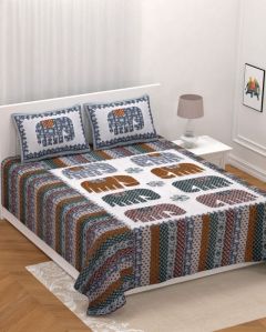 sanganeri printed bedsheet