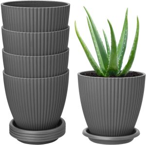 7 inch Black Flower Pot