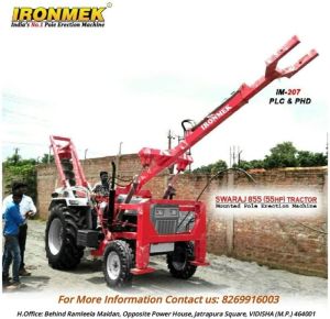 Tractor pole erection machine