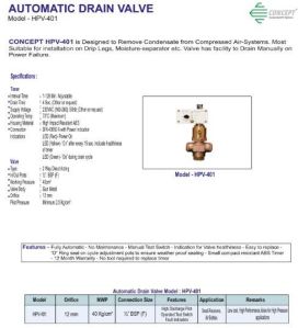 HPV-401 Automatic Drain Valve