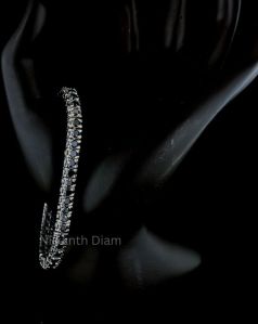 Natural Black Diamond Tennis Bracelet, 3 Side Diamond Bracelet