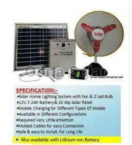Solar Home Lighting System With Fan