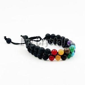 8mm Chakra Lava Bangle Bracelet