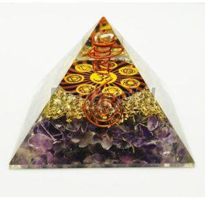 Amethyst Chakra Orgone Pyramid