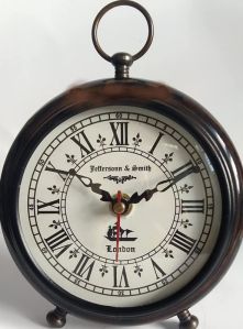 Wooden Nautical Round Small Table Clock