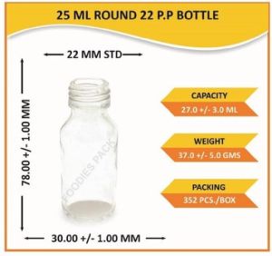25ml Round  Essense Bottles