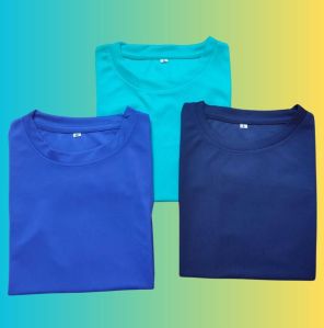 Mens Plain Polyester Round Neck T-Shirts