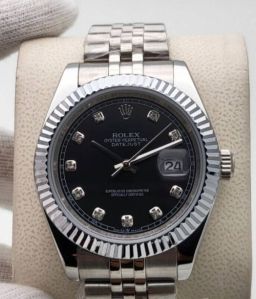 Rolex Datejust Diamond Set Bright Black Dial 41mm Jubilee Bracelet Replica Watch