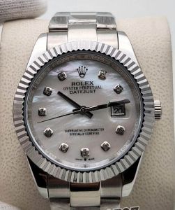 Rolex Datejust White Mother of Pearl Diamonds Set Dial 41mm Watch