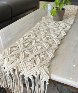 Macrame Table Runner Natural