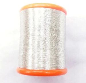 Polyester Half Fine Silver Zari Thread Roll