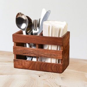 Wooden cutlery holder