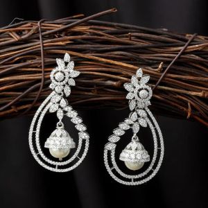 925 Sterling Silver Graceful Greenery Jhumki Earring