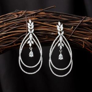 925 Sterling Silver Moonlit Round Drops Dangler Earring