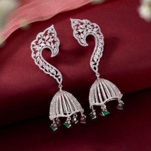 925 Sterling Silver Peacock Grace Jhumkis Earring