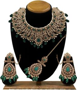 blooming beauty reverse ad mehndi plated choker necklace set