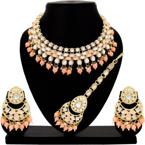 Kundan Stone Gold plated Designer choker Necklaces Set .