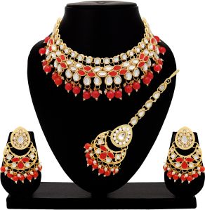 Kundan Stone Gold plated Designer choker Necklaces Set