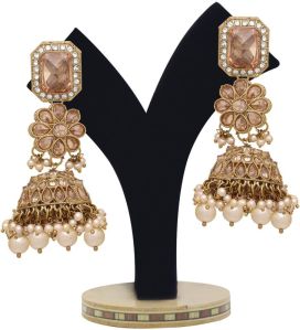 square floral elegance jhumki earring set