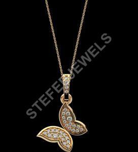 LNP-06 Princess Butterfly Diamond Pendant Necklace