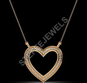 LNP-08 Open Heart Diamond Pendant Necklace
