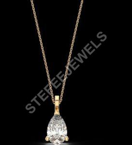 LNP-30 Solitaire Pear Diamond Pendant Necklace