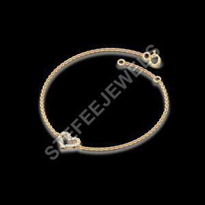 LB-08 Open Heart Chain Diamond Bracelet