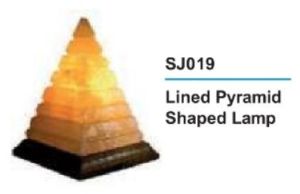 Lined Pyramid Shaped Rock Salt Lamp