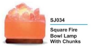 Square Fire Bowl Rock Salt Lamp