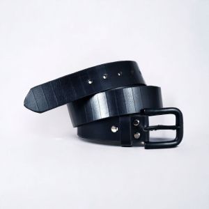 Black Cut leather belt