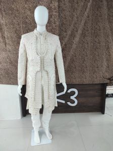 Less Than Three Heavy Traditional Grooms Sherwani Fabrics Material