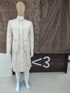 Less Than Three Latest Fashion Unstitched Grooms Sherwani Fabrics