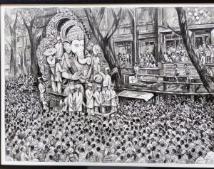 Lalbaug Raja Painting