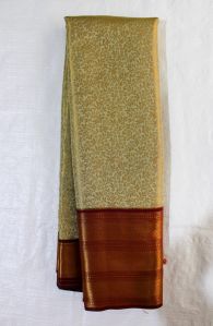 Wedding Wear Yellow Korvai Kanchi Silk Saree