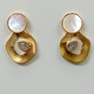 Designer Mother Of Pearl Stud Earrings