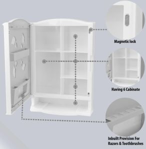 Royal Look White Bathroom Mirror Cabinet