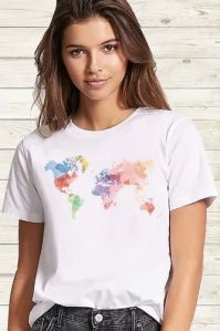 Ladies Round Neck Printed T-Shirt