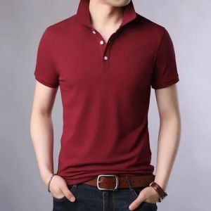 Mens Maroon Polo T-Shirt