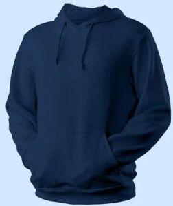 Mens Navy Blue Plain Hoodie