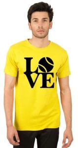 Mens Yellow Printed T-Shirt