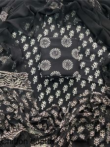 Abaya Fabric Indian Cotton Fabric With Chiffon Scarf