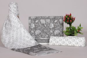 Abaya Natural Printed Fabric Indian Cotton