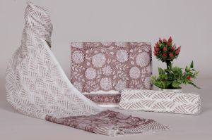 Abaya Natural Printed Fabric Indian Cotton