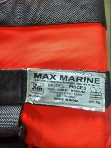 Life Jacket Orange Polyethylene Foam Pisces