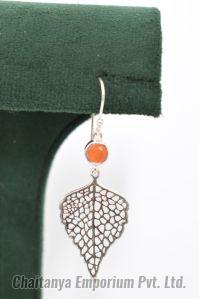 Stylish Leaf Silver Earrings