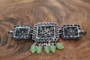Oxidised Silver Choker Necklace Set