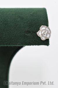Rose Flower Shape Sterling Silver Earring